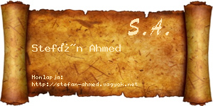 Stefán Ahmed névjegykártya